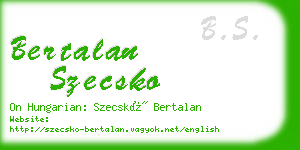 bertalan szecsko business card